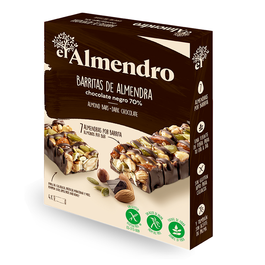 El Almendro - 70% black chocolate almound bars