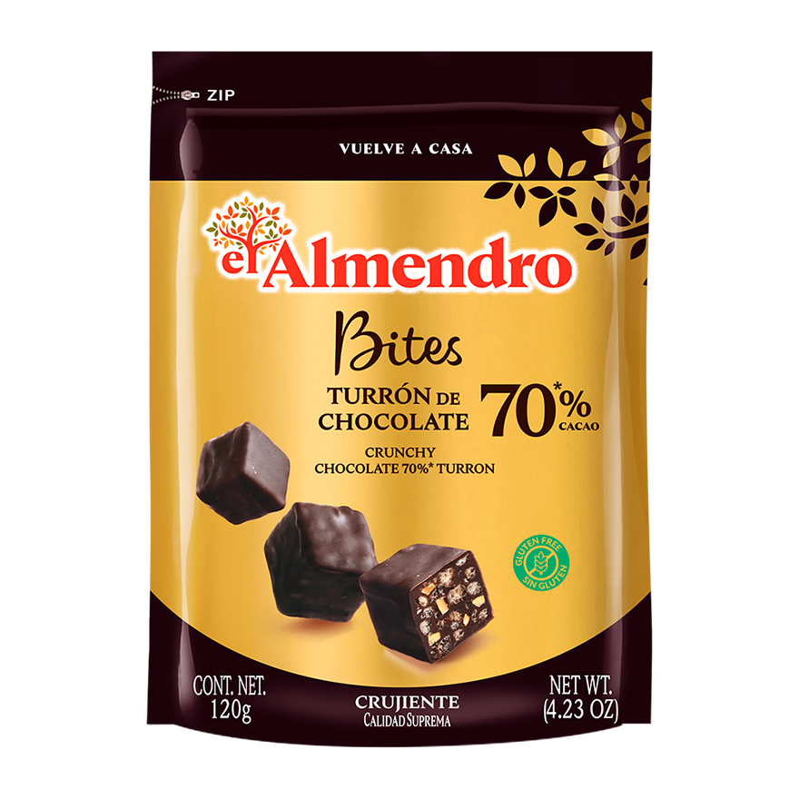 El Almendro - Bites de turrón de chocolate 70%